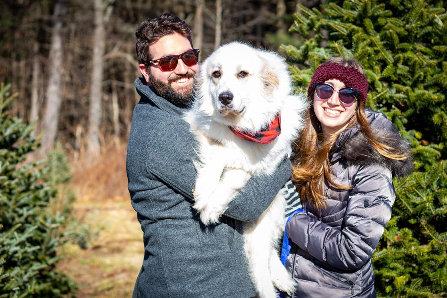 Alex Aghjayan with his wife and dog