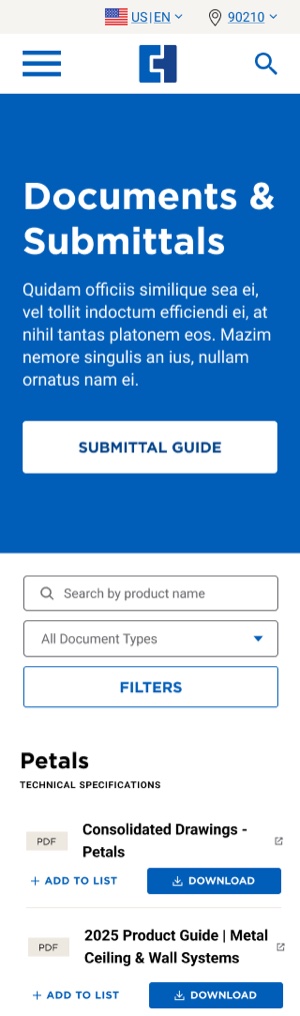 The rebuilt documents page at mobile width
