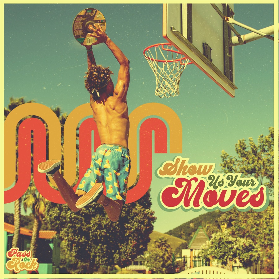 A mid-air dunk at an outdoor court, thrown down with a Norton Quantum 3 cut-off wheel instead of a basketball
